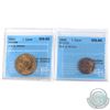 Image 1 : 1909 Canada 1-cent MS-62 RB & 1936 Canada 1-cent MS-60 RB. Both coins have been graded by CCCS. 2pcs