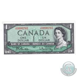 1954 Bank of Canada $1 Beattie-Rasminsky JN/0000765 CUNC.