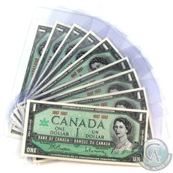 Estate Lot of 1954-1967 Bank of Canada $1 Notes in UNC Condition. You will receive 4x 1954 notes wit