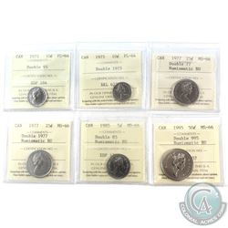 1975-1995 Canada ICCS Certified Collection with Noted 'Doubling' Errors.  You will receive the follo
