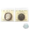 1966 Silver $1 Large Beads & 1968 Nickel $1 Extra Waterlines ICCS Certified MS-64. 2pcs.