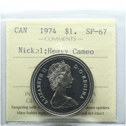 Nickel $1 1974 ICCS Certified SP-67 Heavy Cameo