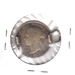 Love Token Struck on Victorian Canada 25-cent - 'BAJ'