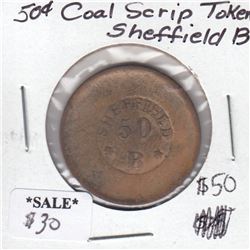 Coal Scrip Sheffield 50-cent Token B