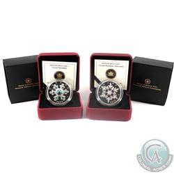 2009 Canada $20 Blue Version & 2010 Canada $20 Tanzanite Crystal Snowflake Fine Silver Coins. (TAX E