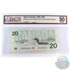 Image 1 : BC-58-b-ii 1991 Bank of Canada $20 Bonin-Thiessen, EVH NO BACK POSITION NUMBER BCS Certified VF-30 O