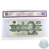 Image 2 : BC-58-b-ii 1991 Bank of Canada $20 Bonin-Thiessen, EVH NO BACK POSITION NUMBER BCS Certified VF-30 O