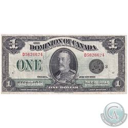 1923 $1 DC-25n Dominion of Canada "Black Seal, Group 3" Campbell-Sellar banknote.