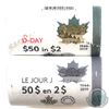 Image 2 : 2019 Canada $2 Non-Coloured & Coloured D-Day Special Wrap Rolls of 25pcs. 2 rolls
