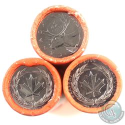 3x 2006 Canada 25-cent Original Rolls of 40pcs - 2006 Logo Caribou, 2006 Logo Bravery & 2006 Logo Br
