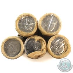1967 Canada 5-cent Rolls of 40pcs with Tears and/or Tape. 5 rolls