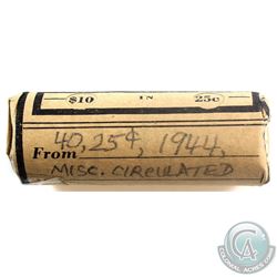 1944 Canada 25-cent Circulated Roll of 40pcs