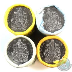 2012-2015 Canada 50-cent Original Rolls of 25pcs (2014 is torn). 4 rolls