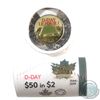 Image 1 : 2019 Canada $2 Coloured D-Day Special Wrap Roll of 25pcs