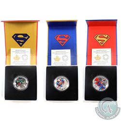 3x 2014 Canada Superman Fine Silver Coins (TAX Exempt) $10 Iconic Superman - Action Comics #1 (1938)