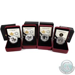 2011-2016 Canada $10 Maple Leaf Fine Silver Coins (TAX Exempt) 2011 Maple Leaf Forever, 2x 2015 Mapl