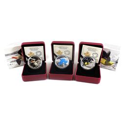 2016 Canada $20 Migratory Birds Fine Silver Coins - Mountain Bluebird, American Avocet & American Go