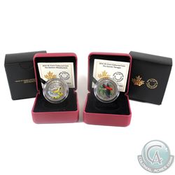 2014 Canada 25-cent Birds of Canada Coloured Cupronickel Coins - Eastern Meadowlark & Scarlet Tanage