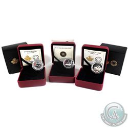 2012, 2014 & 2016 Canada $1 Lucky Loonie Fine Silver Coins. 3pcs (TAX Exempt)