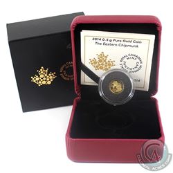 2014 Canada 25-cent Chipmunk Pure Gold Coin (Light residue on sleeve). (TAX Exempt)