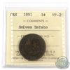Image 1 : 1891 Canada 1-cent Small Leaves Small Date ICCS Certified VF-20
