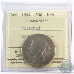 1894 Canada  50-cent ICCS Certified G-4 Polished.
