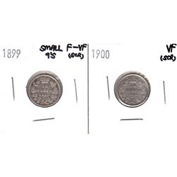1899 Canada 10-cent Small 9's F-VF (Scratched) & 1900 10-cent VF (Scratched). 2pcs