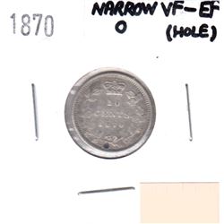 1870 Canada 10-cent Narrow 0 VF-EF (Hole)