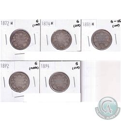 1872-1894 Canada 25-cent Collection (impaired).  You will receive the following; 1872H Good, 1974H G