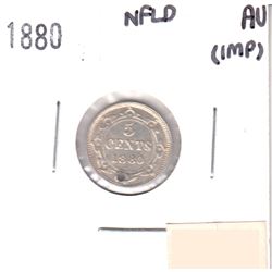 1880 Canada NFLD 5-cent AU-50 (impaired)