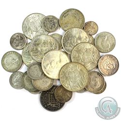 Lot of 28x Mixed Silver Coins from Australia. You will receive 178 grams total of silver coinage.