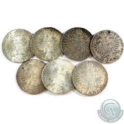 Lot of 7x Austria Restrike 1780 Thaler Silver Coins. You will receive 197 grams total of silver coin