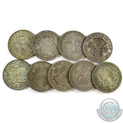 Lot of 9x Great Britain Half Crown Silver Coins. You will receive 129 grams total of silver coinage.