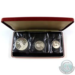 Scarce! 1977 Republic of Malta 3-coin Proof Sterling Silver Set. Only 2500 sets minted!