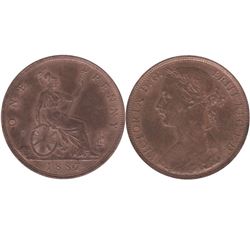 1887 Great Britain Penny AU-UNC