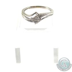 Lady's 10K White Gold Custom Diamond Ring- Size 5.  Total weight of 1.52 grams.