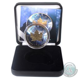 2018 Canada $5 Gilt & Colourized Wolf 1oz Fine Silver Maple (Tax Exempt) Comes with COA and display 