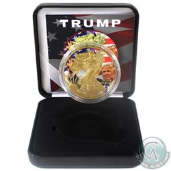 2018 United States $1 Gilt & Colourized Trump 1oz American Eagle (Tax Exempt) Comes with COA and dis