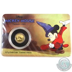 2016 Niue 50-cent Mickey Through the Ages - 1940 Fantasia .5 gram Fine Gold Coin (Tax Exempt)