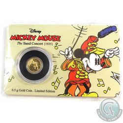 2016 Niue 50-cent Mickey Through the Ages - 1935 The Band Concert .5 gram Fine Gold Coin (Tax Exempt