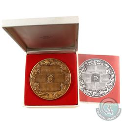 1974 The Franklin Mint Bronze Calendar / Art Medal. This medal contains 3800grains of solid bronze a