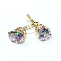 Lady's 14K Yellow Gold Mystic Topaz Lever Back Earrings.