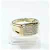 Image 1 : Men's 10K Yellow Gold Channel Set Diamond Ring - Size 10 1/2.  5.68 grams.