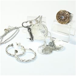 Karyn Chopik Studio Sterling Silver Collection. You will receive 2 Pairs of Earrings, 2 Pendants on 