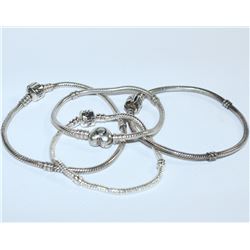 Lot of Pandora Signed Sterling Silver Bracelets. 4pcs.
