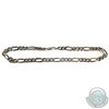 Image 1 : Solid Sterling Silver Figaro-link Chain with Lobster clasp.  Measures 20" in length with a total wei