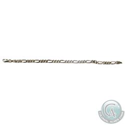 Sterling Silver Figaro-Link Bracelet with Lobster clasp.  Measures 9" in length with a total weight 