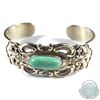 Image 1 : TOWLE Sterling Silver Blue Turquoise Scrolling Floral Cuff Bracelet. Measures approx. 2 1/4" in diam