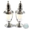 Image 1 : International Sterling Silver Salt & Pepper Shakers with Silver Iris Design.  Measures 5 " in height