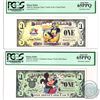 Image 1 : 2000 & 2009 Disney Dollar PCGS Certified Notes. You will receive the 2000 Mickey, Celebrate Disney W